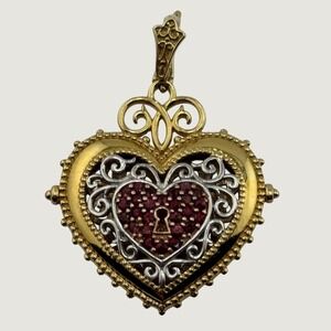 Dallas Prince Sterling Silver Vermeil Heart Padlock Design Pendant